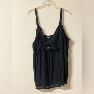 Torrid Black Mesh Babydoll Tank Top Goth Whimsigoth Fairy Goth Size 3